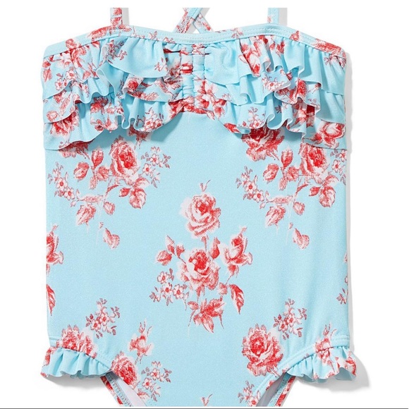 Janie and Jack Floral Ruffle Swimsuit - NWT - Picture 2 of 6